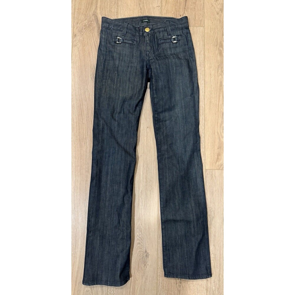 J. Crew Size 26 Indigo Dark Wash Straight Leg D-Ring Stretch Skinny Jeans